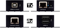 USB2.0 OVER CAT5E/6 50M EXTERNDER KIT (TX AND RX)   RX FEATURES BUILT IN 2 PORT USB HUB
